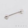 SCALLOPED SEASHELLS TEXTURED 316L SURGICAL STEEL NIPPLE RING